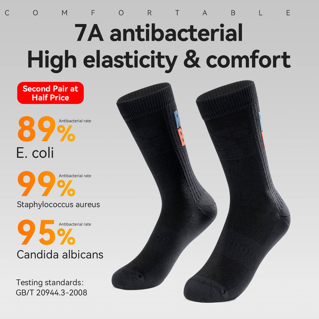 ROCKBROS calcetines de ciclismo elásticos con certificación antibacteriana de nivel 7A